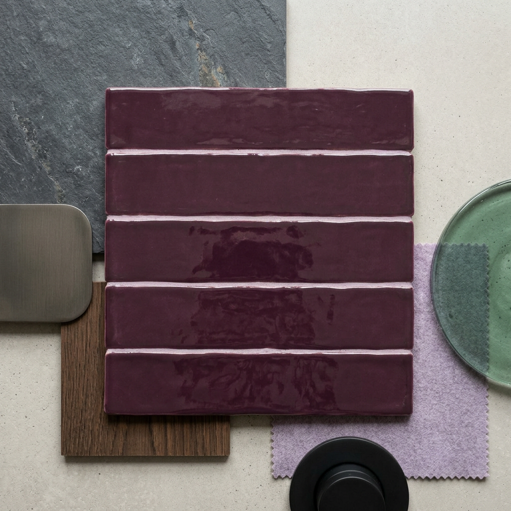 Mindelo Glans Royal Purple 5x25 cm – Materiaalcompositie