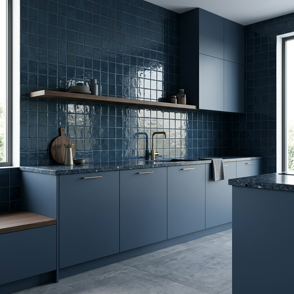 Mindelo Glans Midnight 10x10 cm – Ton-sur-Ton Keukenvisual